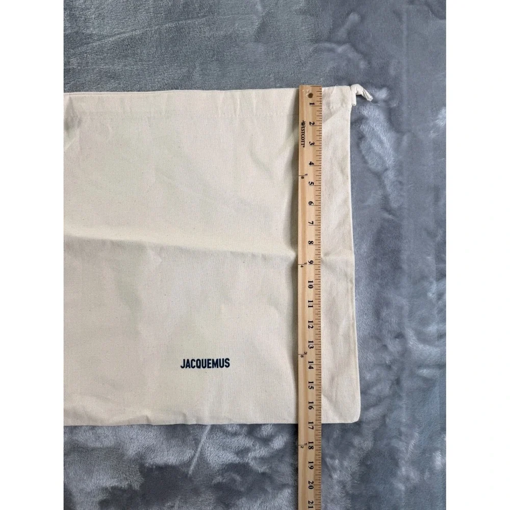 Jacquemus Women's Dust Bag Large Beige Woven Canvas Texture Top Black